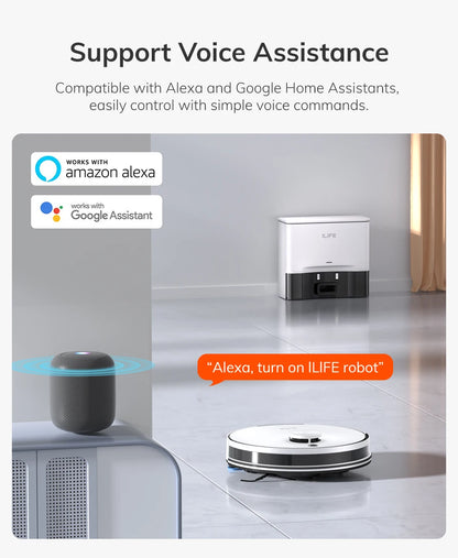 ILIFE A30 PRO 5000Pa Suction, Robot Vacuum and Mop Combo, Self emptying, 60 day capacity, App/remote, 180 minute running time