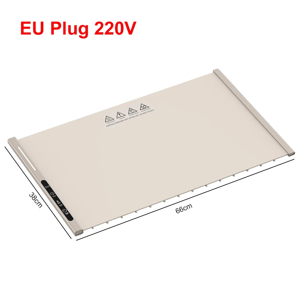 Piastra Scaldavivande Elettrica Pieghevole - 8 Livelli di Temperatura Regolabili