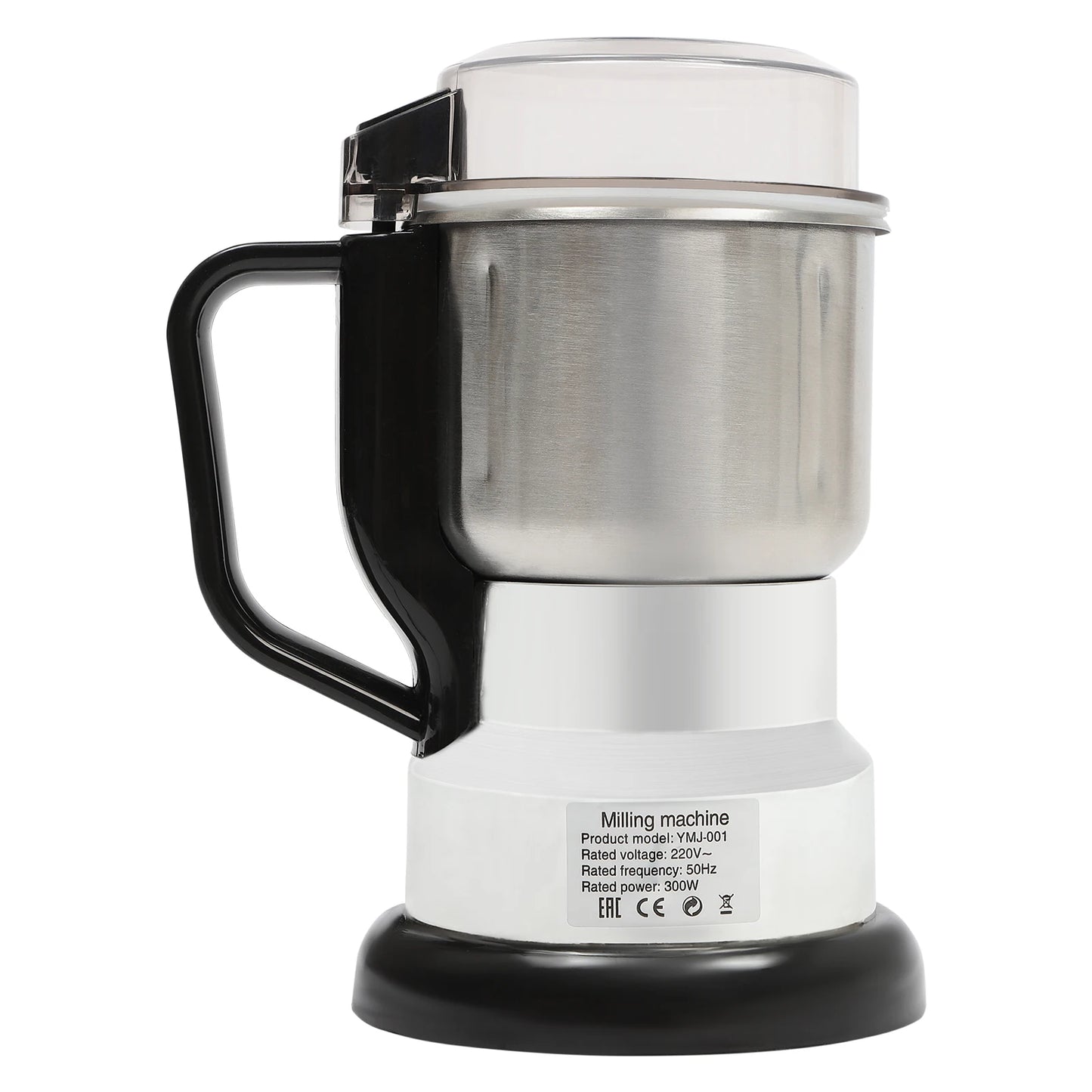 Macinacaffè Elettrico 300W, Macina Cereali e Spezie da 500ml con Cucchiaio e Spazzola, Base Antiscivolo per Casa e Snack Bar