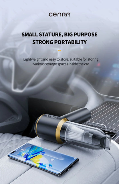 Mini Aspirapolvere Portatile Cordless per Auto e Casa – Potente, Senza Fili, con Filtro HEPA