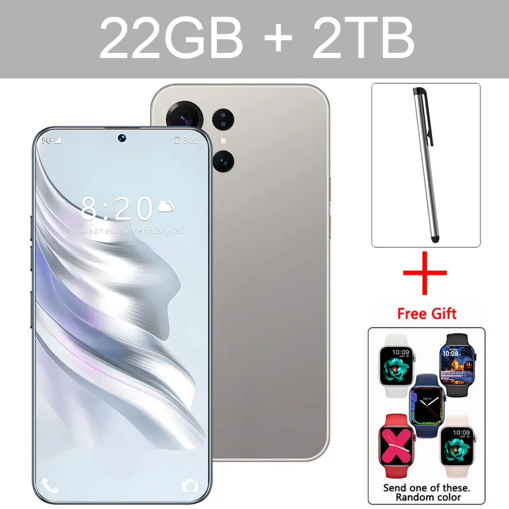 Brand New 14T Pro Smartphone 5G 7.3HD Dual SIM Card 22G+2TB Cell Phone 8000mAh Android Global Version Mobile Phones Cellphones