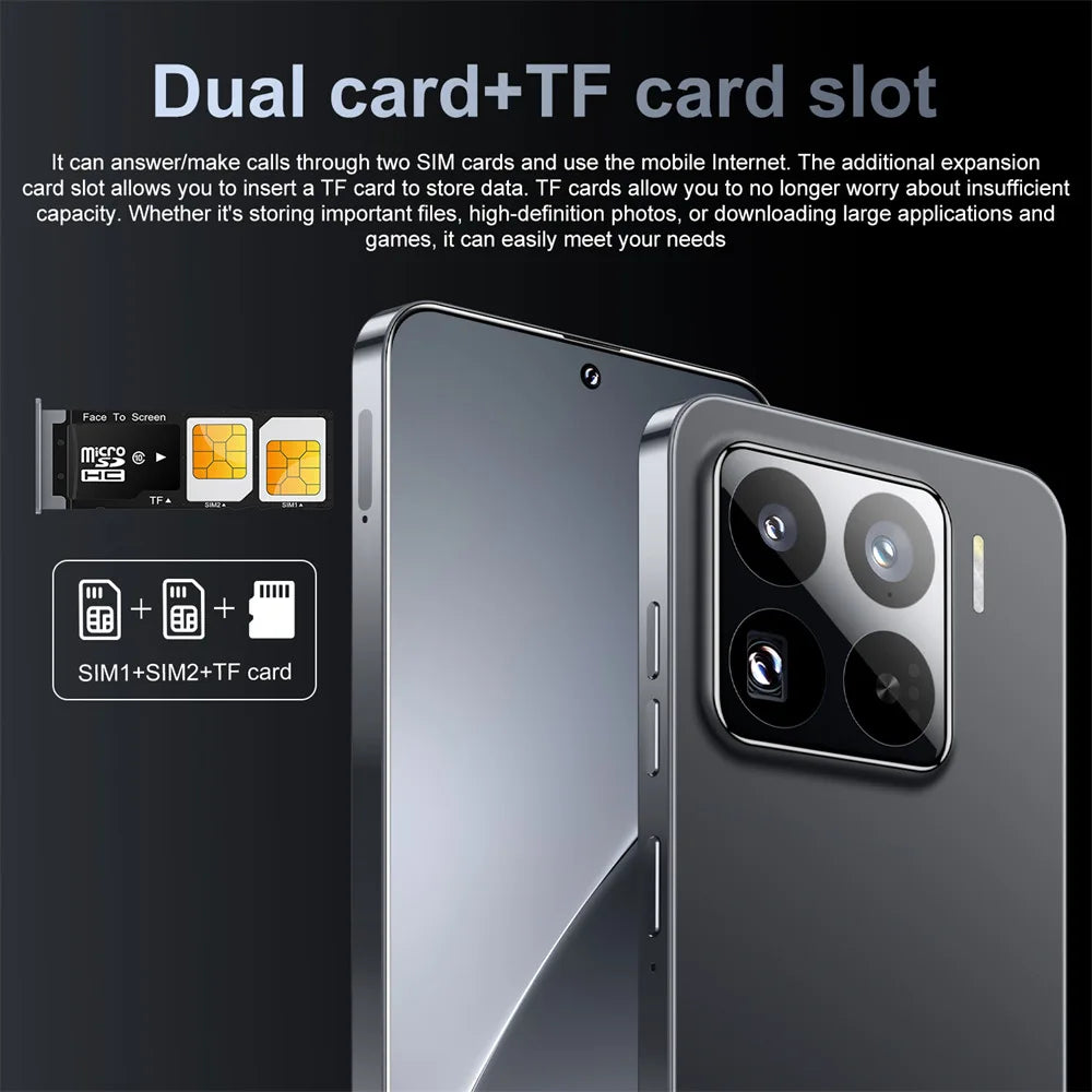 Brand New 14T Pro Smartphone 5G 7.3HD Dual SIM Card 22G+2TB Cell Phone 8000mAh Android Global Version Mobile Phones Cellphones