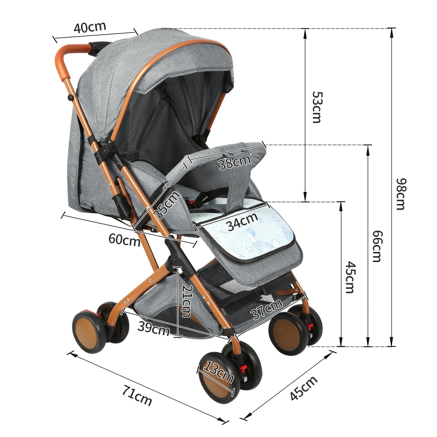 Passeggino per Animali Domestici Pieghevole 20kg - Carrello con Zanzariera e 4 Ruote