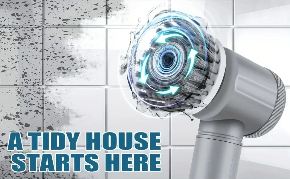 Electric Spin Scrubber, Bathroom Cordless Cleaning Brush Power Scrubber with 5 Replaceable Brush Heads, Electric Cleaning Brush