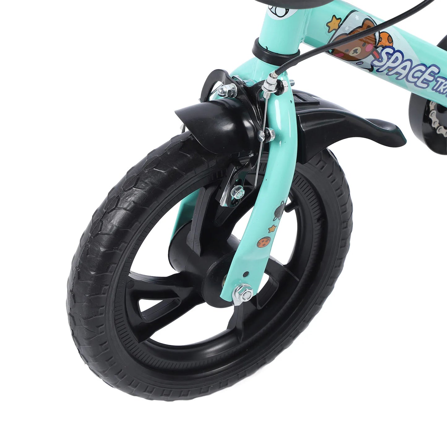 12 Inch Kids Bike Stable Riding High Carbon Steel Frame Baby Bicycle with Training Wheels for 2‑6 Years Old Children Green