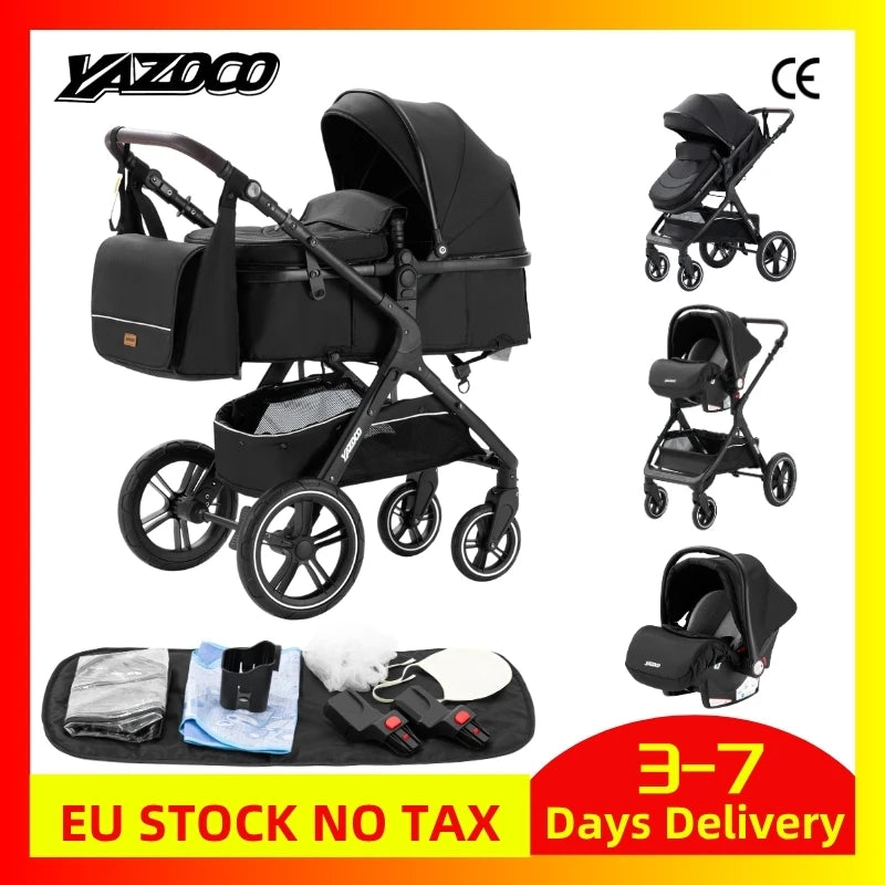 Passeggino 3 in 1 Multifunzionale YAZOCO - Pieghevole, Leggero, Standard EU