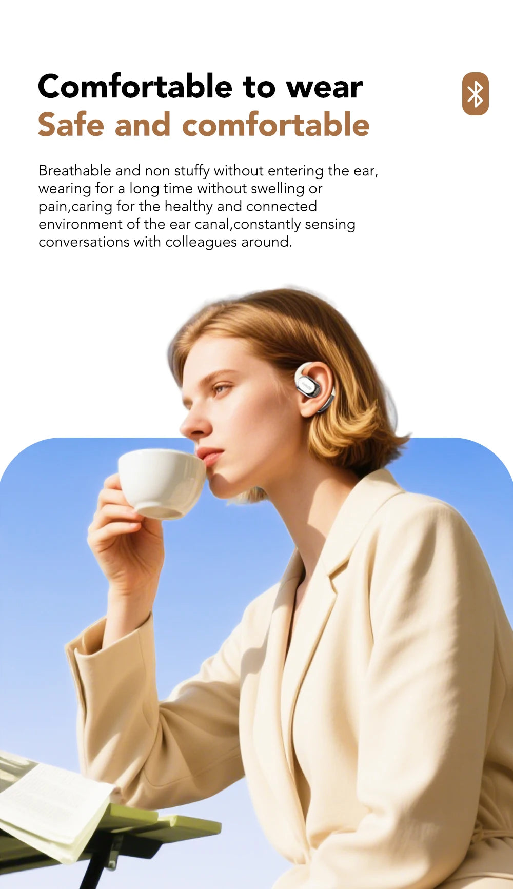 MINISO MS156 Bluetooth AI Earphones OWS Sports Headphones Music Stere HD Bass Wireless Headphones Longlife Translator Earbuds