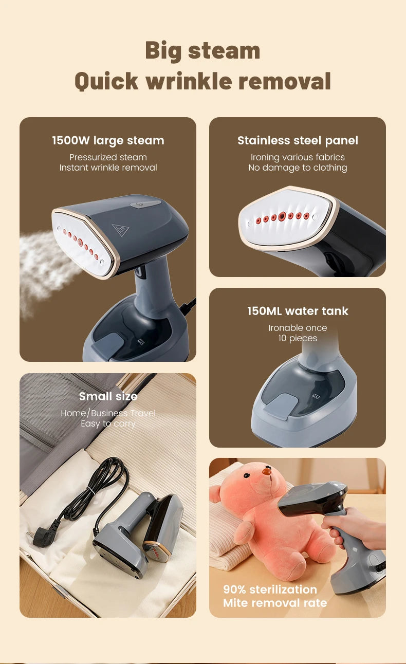 1500W For High Power Hanging Iron Portable Household Small Handheld Steam Electric Iron Ironing Machine Steam Engine Home Applia