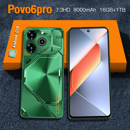 Cellulari economici caldi Pova 6 Pro 7.3HD 4G 5G Dual SIM Card Smart Mobile Phone 108MP Smartphone 8000mAh Android 14 Cellulare