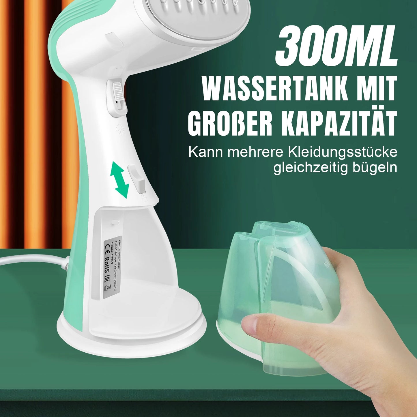 BRIEFNESS 2000W Handheld Steamer for Clothes, 30s Heat-up, Portable Garment Wrinkle Remover, Travel/Home Use, Fast Steam Iron