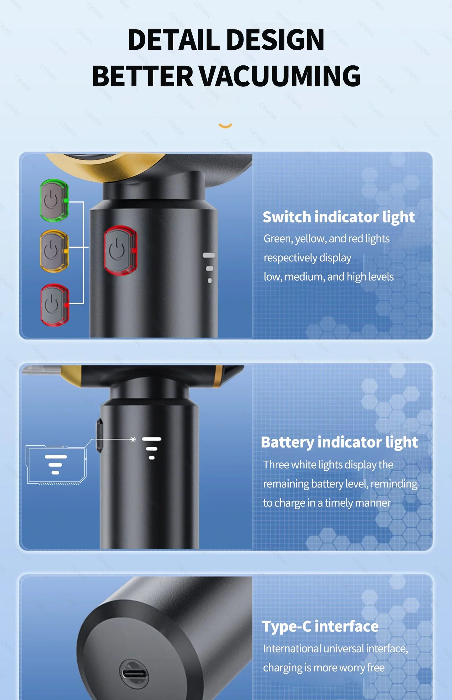 Mini Aspirapolvere Portatile Cordless per Auto e Casa – Potente, Senza Fili, con Filtro HEPA