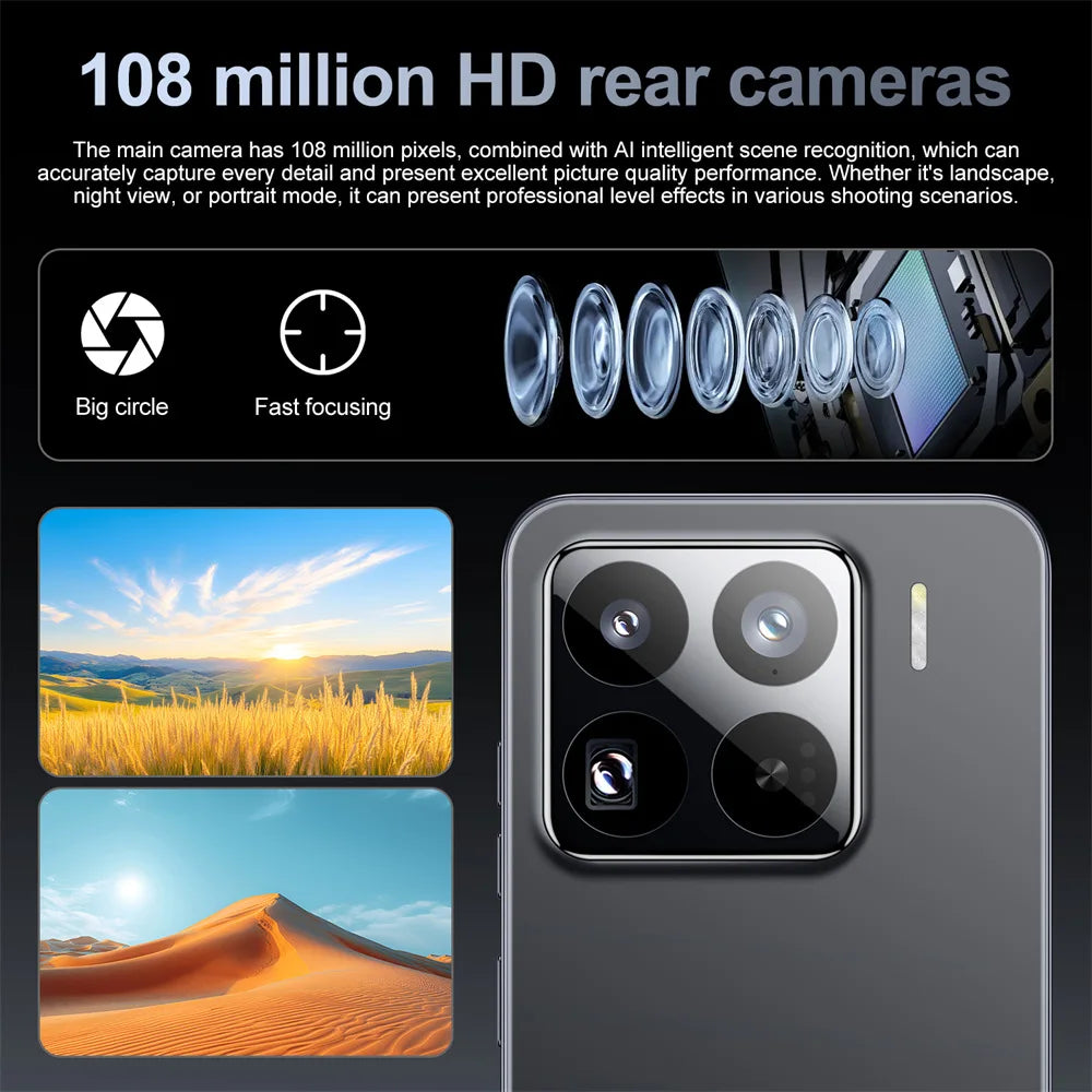 Brand New 14T Pro Smartphone 5G 7.3HD Dual SIM Card 22G+2TB Cell Phone 8000mAh Android Global Version Mobile Phones Cellphones