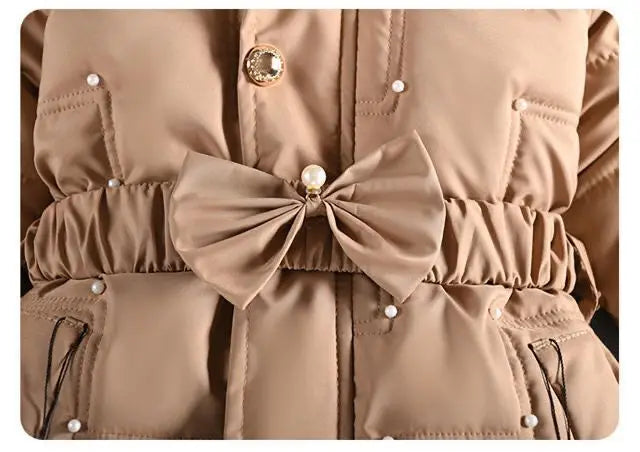 Big Size Winter Girls Jackets Keep Warm Thicken Christmas Coat Autumn Hooded Zipper Waterproof Outerwear Kids Clothes 3-12 Years