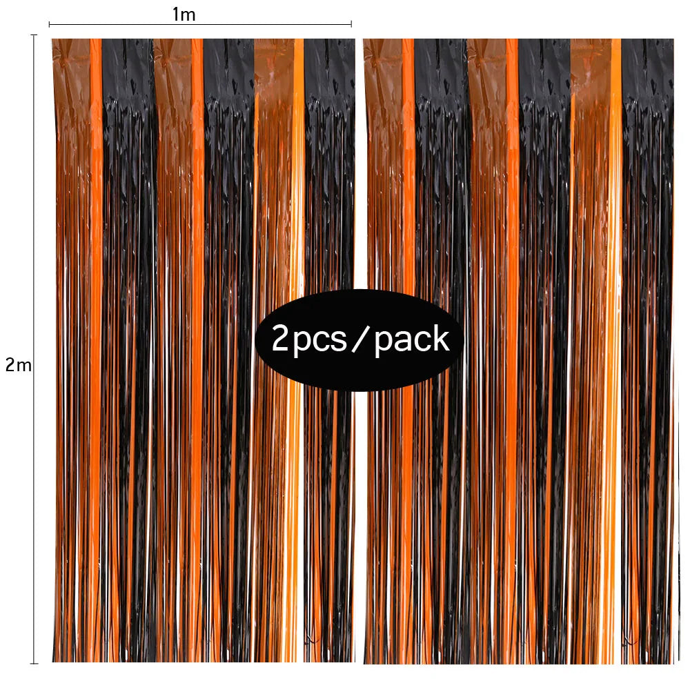 (Copy) Tende Decorative Oro Nero 2 Pezzi - Frangia Foil Metallico per Feste Laurea 2026 Compleanno Matrimonio