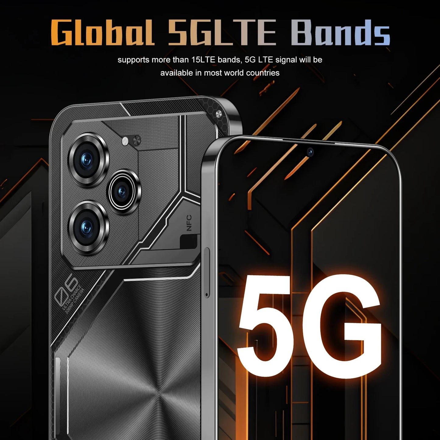 Global Pova 6 Pro Smartphone Schermo 7.3HD 22G + 2T Android14 10core 8000Mah Cellulare Dual Sim Face Sbloccato 5GMobile Phone NFC