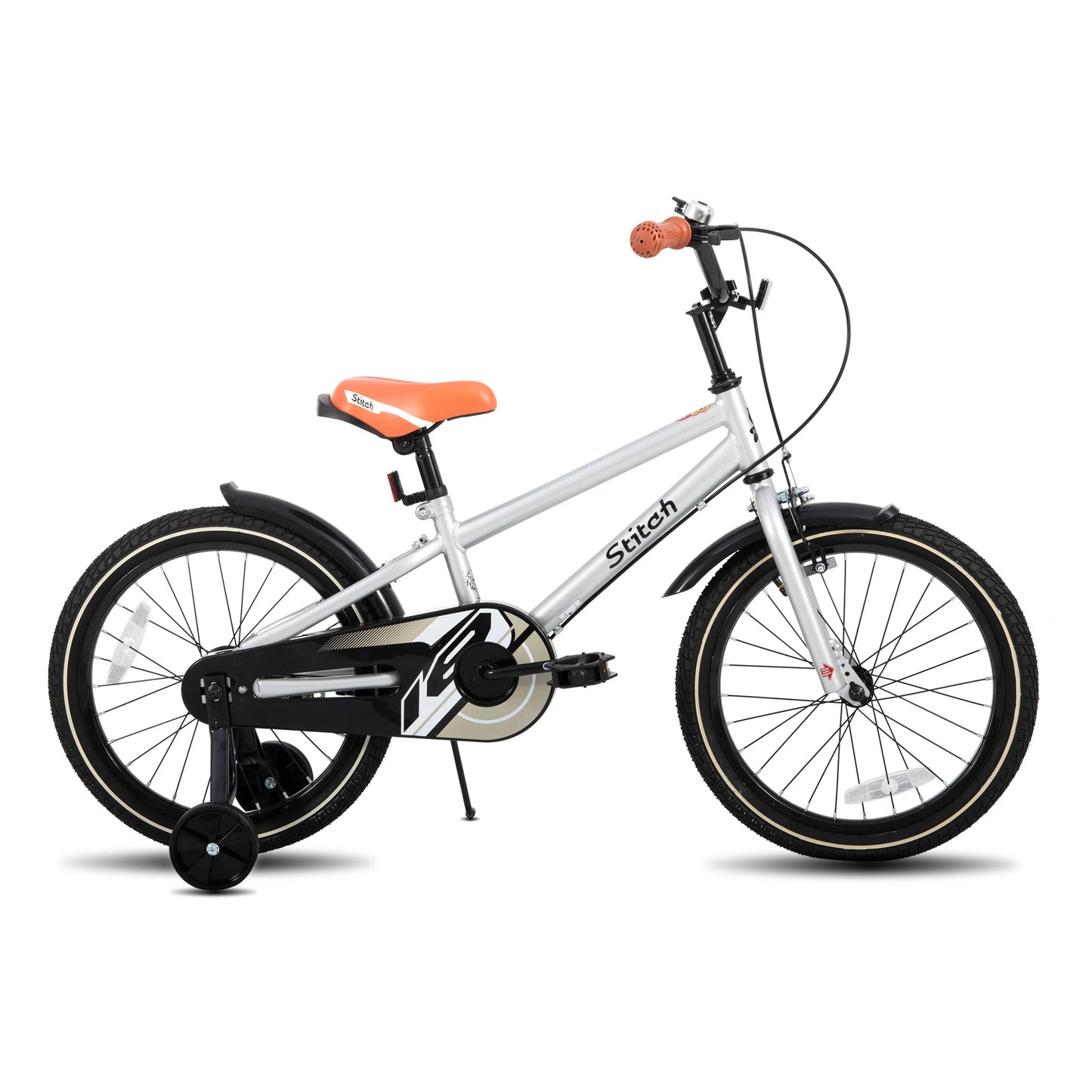 STITCH Kinderfahrrad für 3-9 Jahre Mädchen & Jungen, 14/16/18 Zoll Kinderfahrrad mit Stabilisatoren & Handbremsen