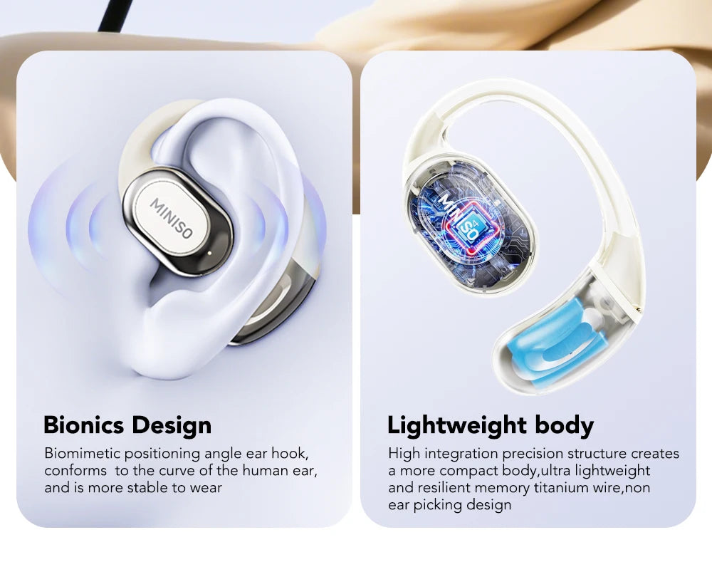 MINISO MS156 Bluetooth AI Earphones OWS Sports Headphones Music Stere HD Bass Wireless Headphones Longlife Translator Earbuds
