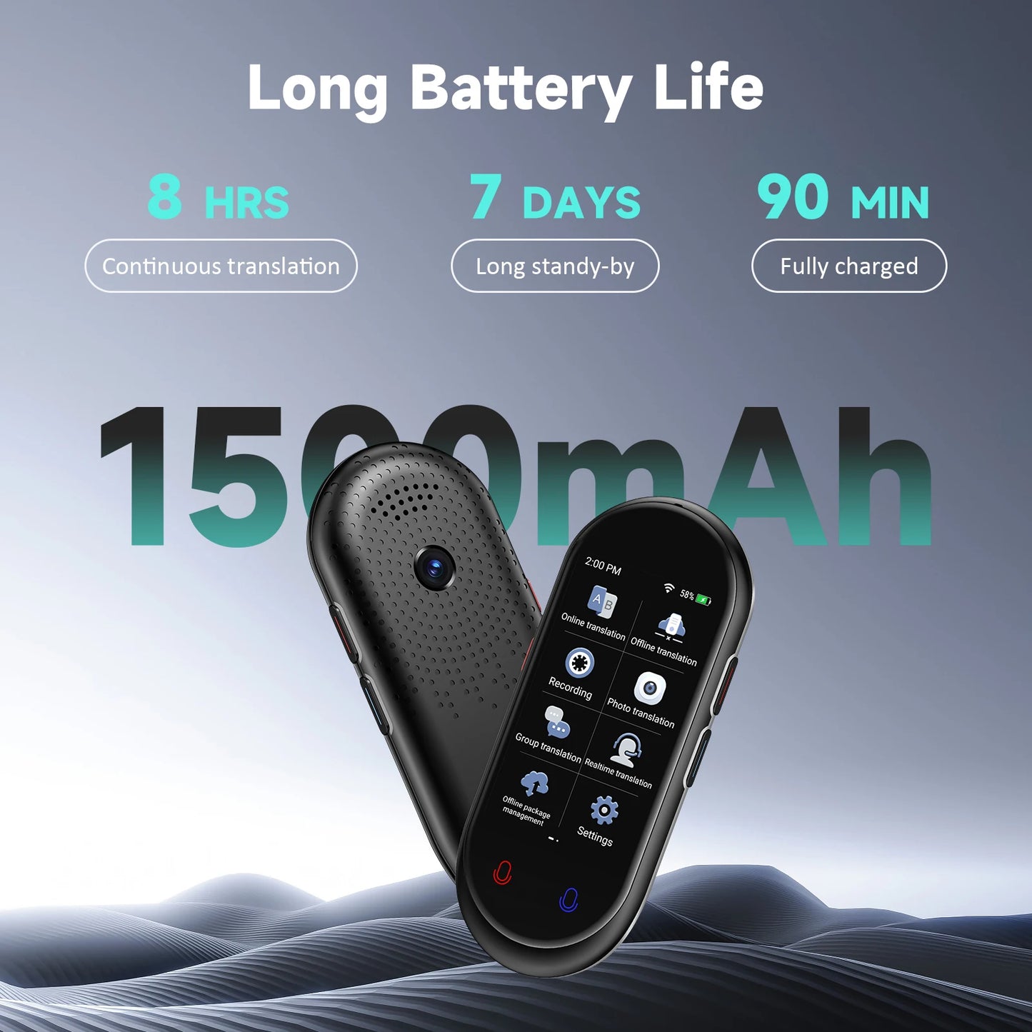 Z8 Instant Voice Translator Portable Real-time Translation Device with Photo Recording Group Chat for Travel Learning Meeting