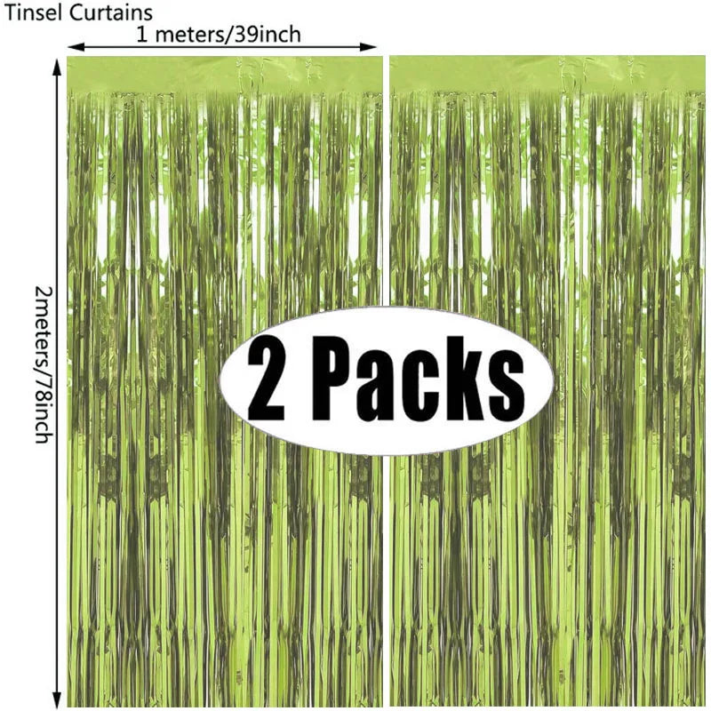 (Copy) Tende Decorative Oro Nero 2 Pezzi - Frangia Foil Metallico per Feste Laurea 2026 Compleanno Matrimonio