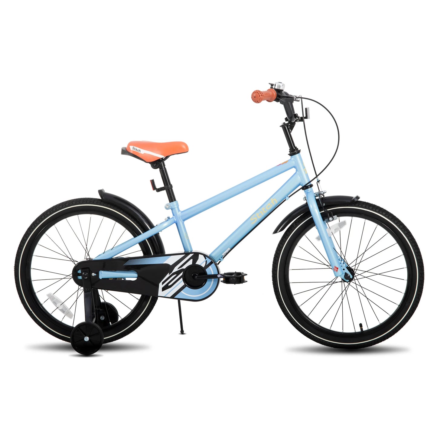 STITCH Kinderfahrrad für 3-9 Jahre Mädchen & Jungen, 14/16/18 Zoll Kinderfahrrad mit Stabilisatoren & Handbremsen
