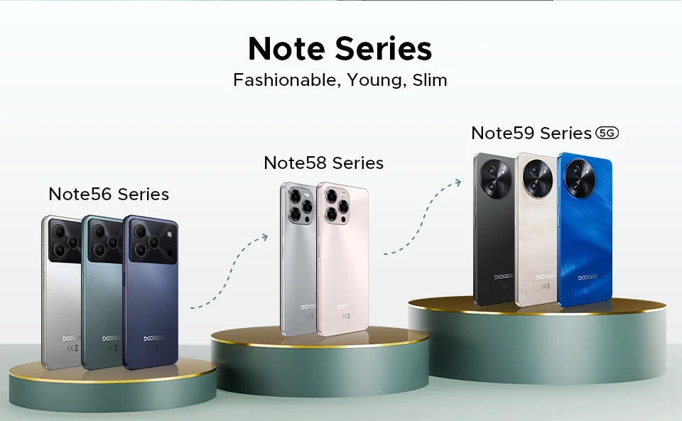 DOOGEE Note56 Pro Smartphone 32GB + 128GB Android 16 6150mAh Batteria 6.56 ''90Hz Schermo 13MP + 8MP Widevine L1 NFC Telefono cellulare