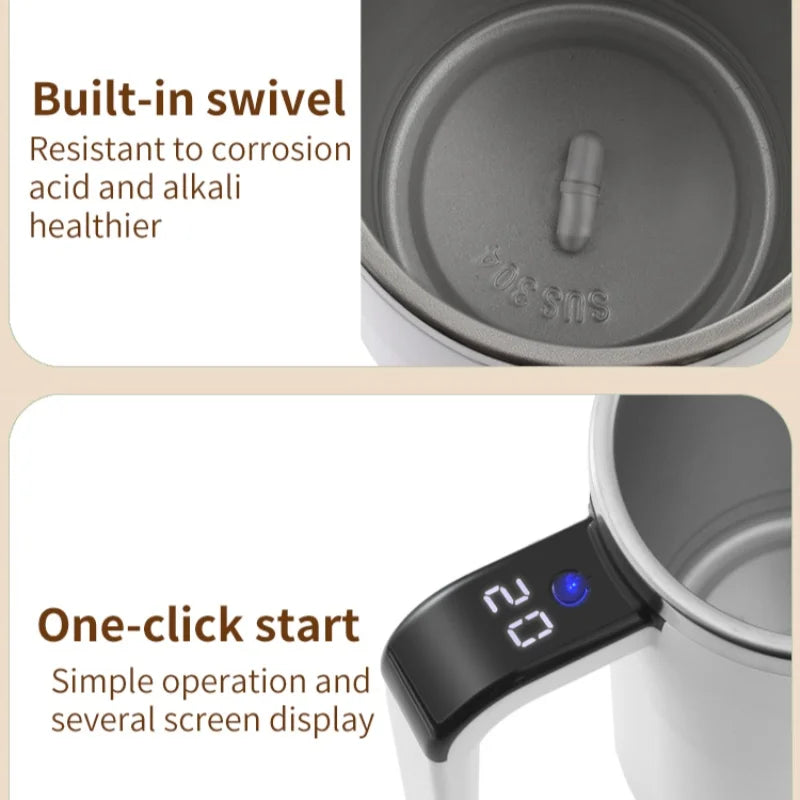 Tazza Caffè con Agitazione Elettrica Automatica 380ml USB Ricaricabile