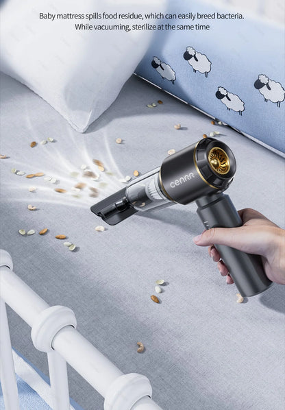 Mini Aspirapolvere Portatile Cordless per Auto e Casa – Potente, Senza Fili, con Filtro HEPA