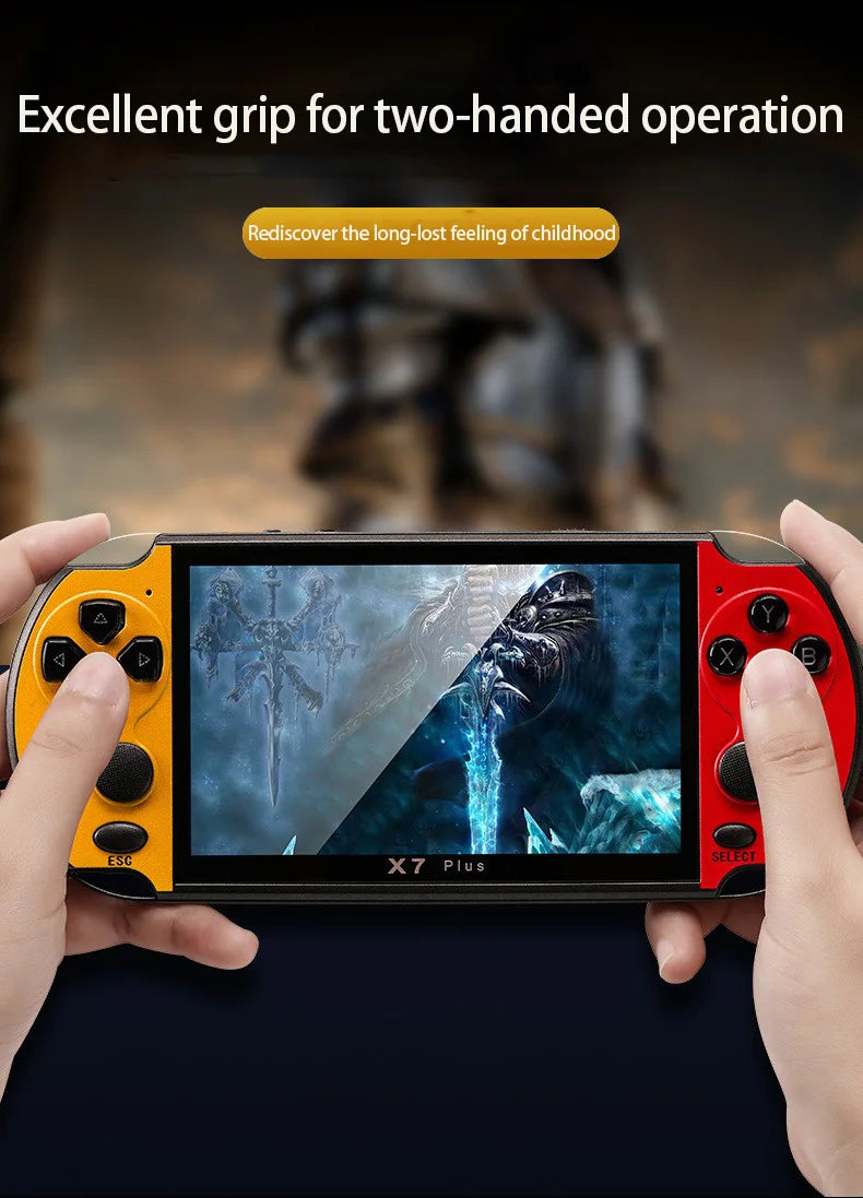 Console per videogiochi X7/X7Plus, portatile, retrò, oltre 10.000 giochi, controller doppio joystick con 4,3/5,1 pollici