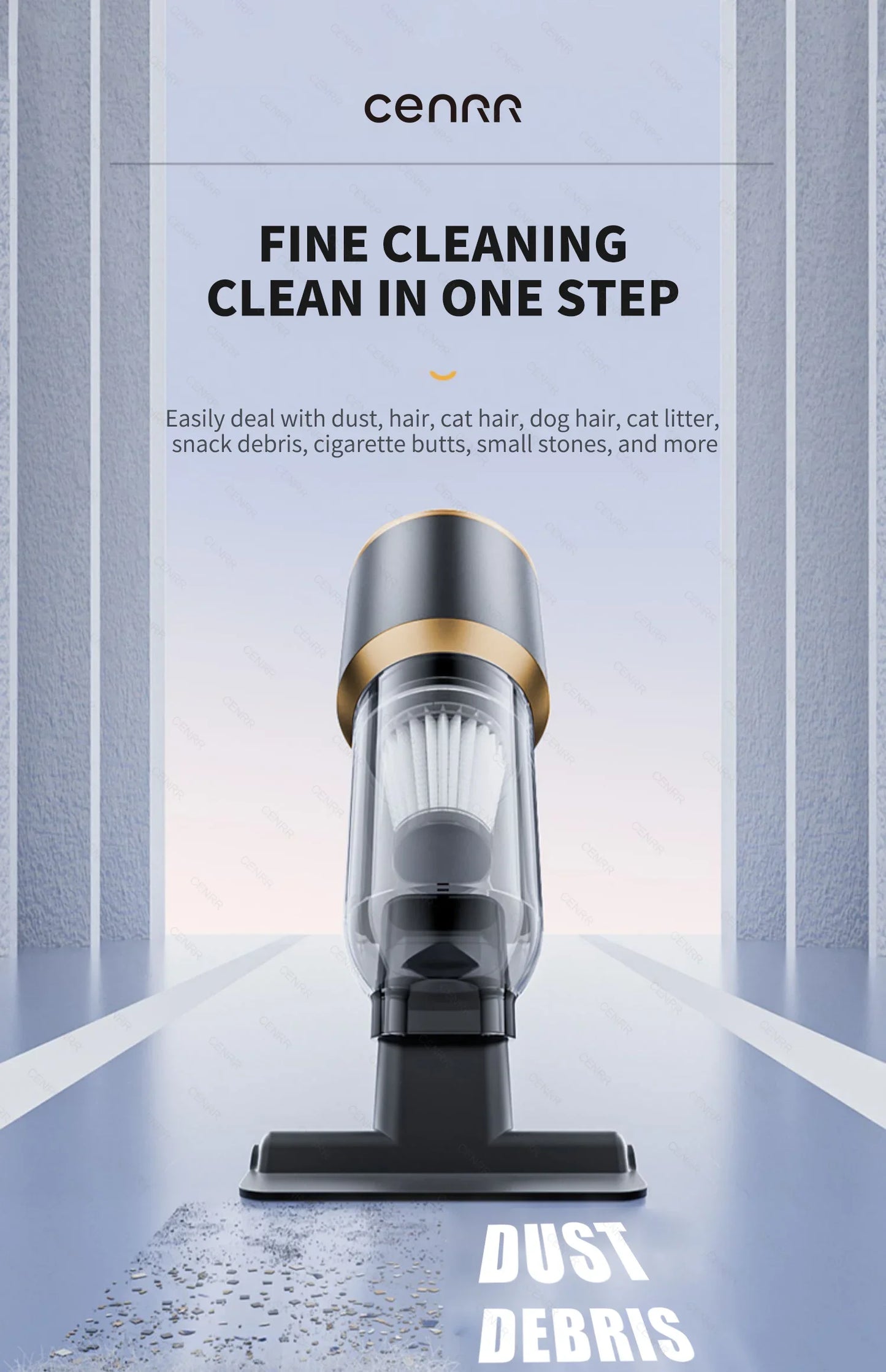 Mini Aspirapolvere Portatile Cordless per Auto e Casa – Potente, Senza Fili, con Filtro HEPA