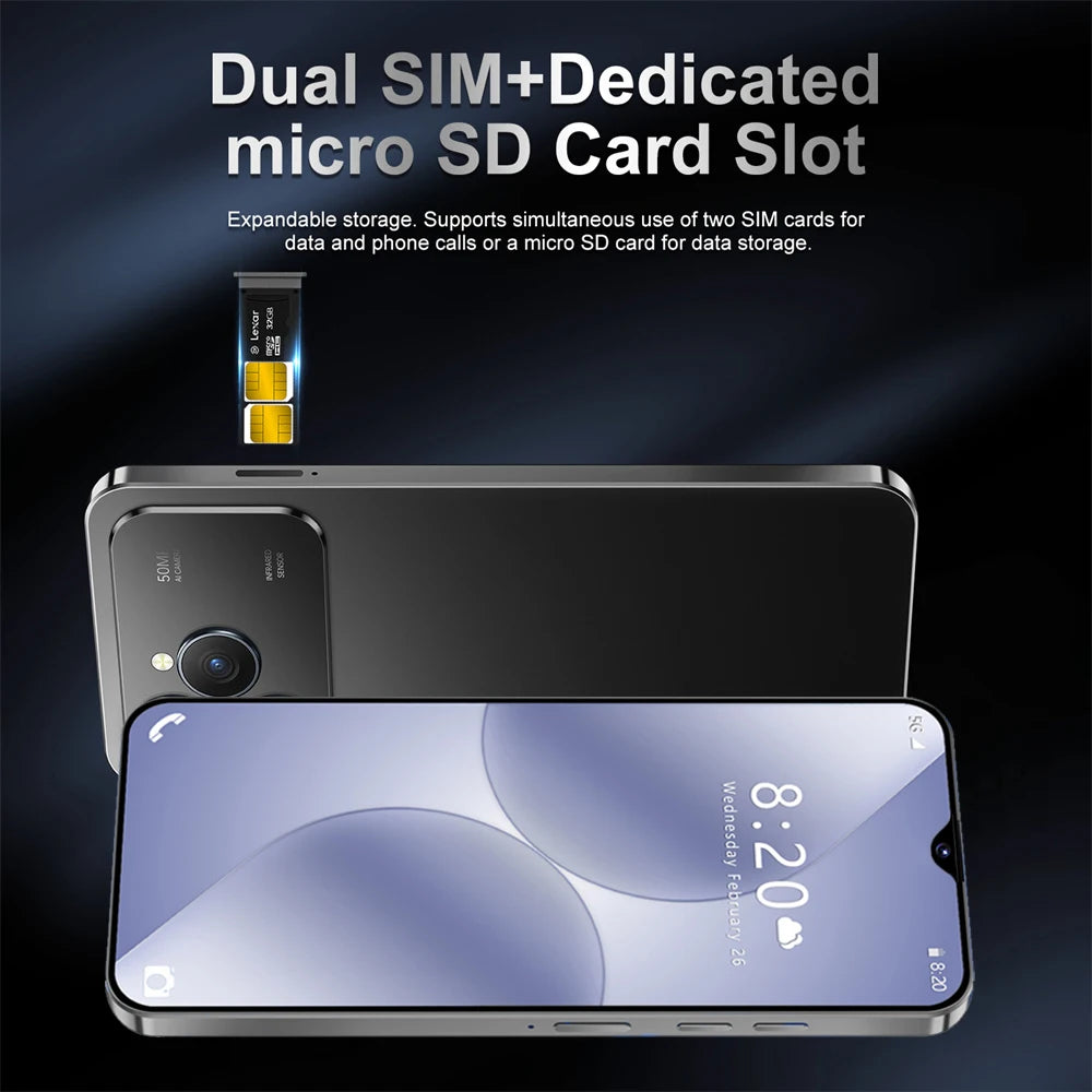 HOT Brand New For i17 Pro Max Smartphone 5G 7.0HD 22G 2TB Dual Card Dual Android 15 Cell Phone Unlocked Mobile Phones 8000mAh