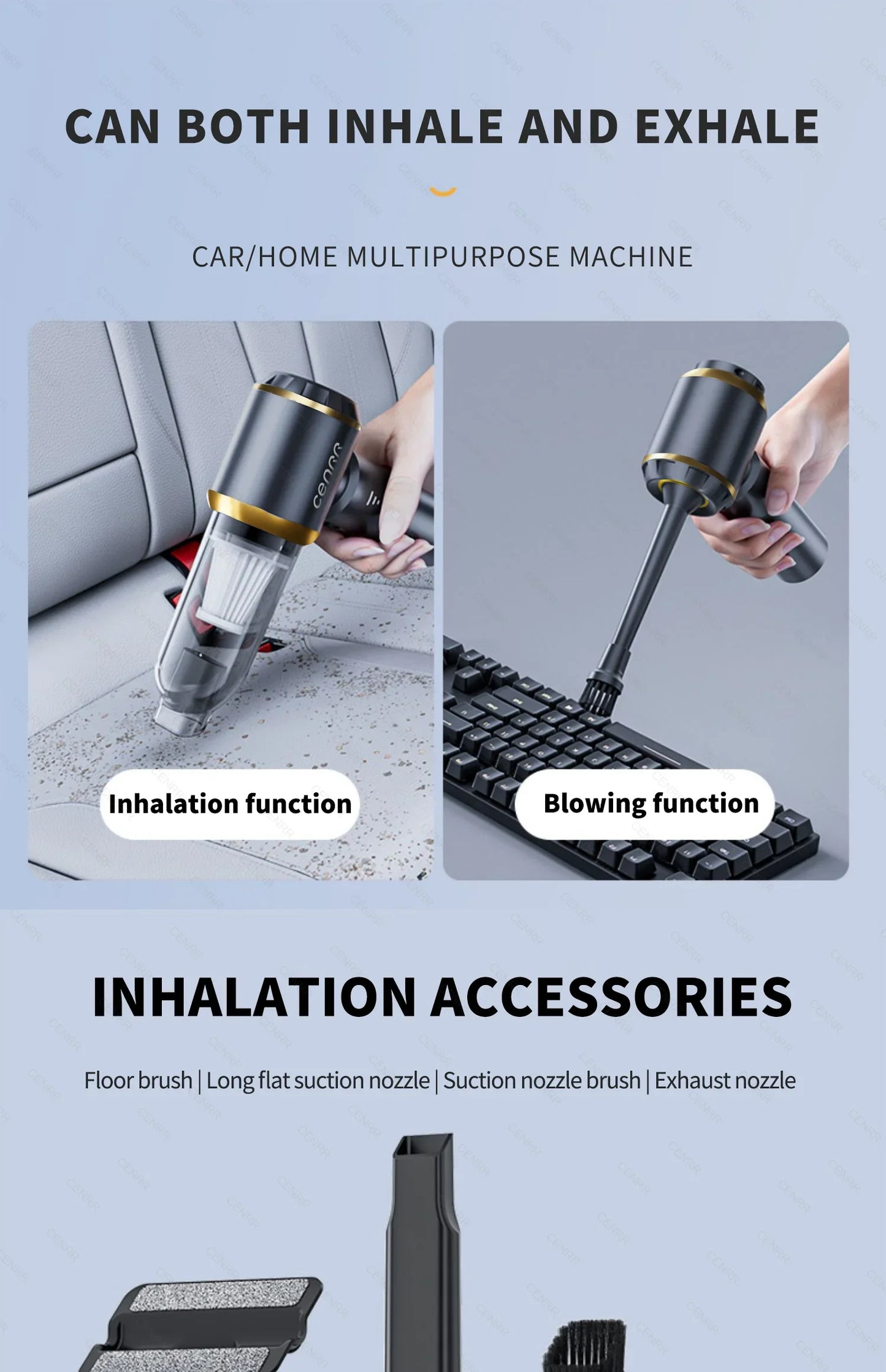 Mini Aspirapolvere Portatile Cordless per Auto e Casa – Potente, Senza Fili, con Filtro HEPA