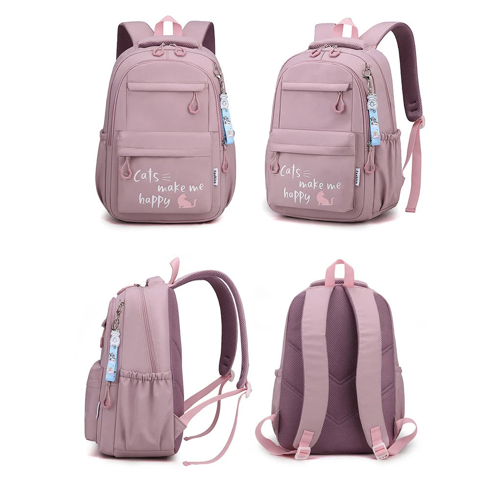 Zaino Scuola Ragazze Impermeabile - Cartella Mochila con Stampa Moda per Adolescenti