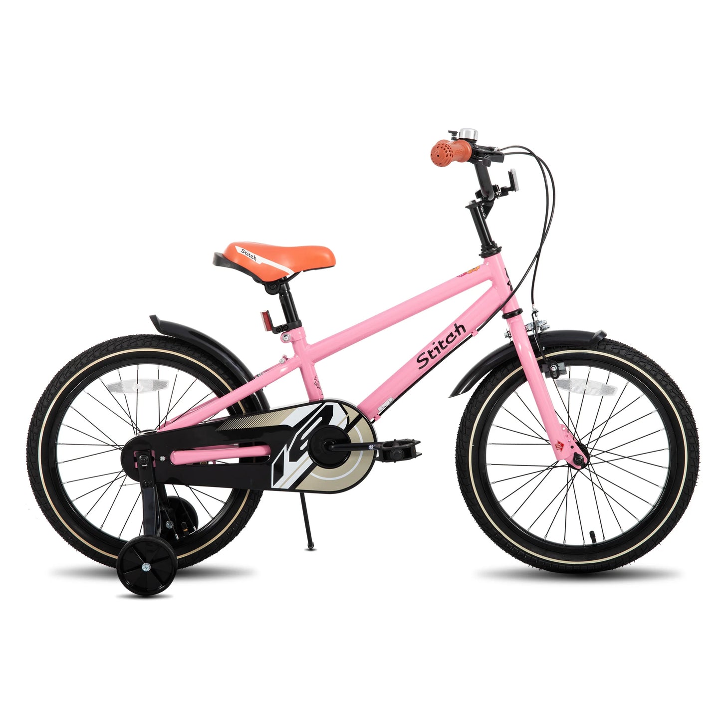 STITCH Kinderfahrrad für 3-9 Jahre Mädchen & Jungen, 14/16/18 Zoll Kinderfahrrad mit Stabilisatoren & Handbremsen