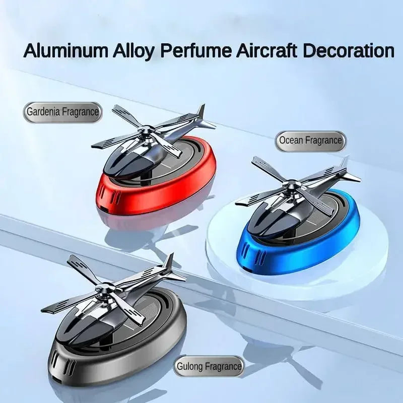 Solar Car Air Freshener Car Center Console Perfume Helicopter Decoration Car Interior Solar Car Rotating Perfume