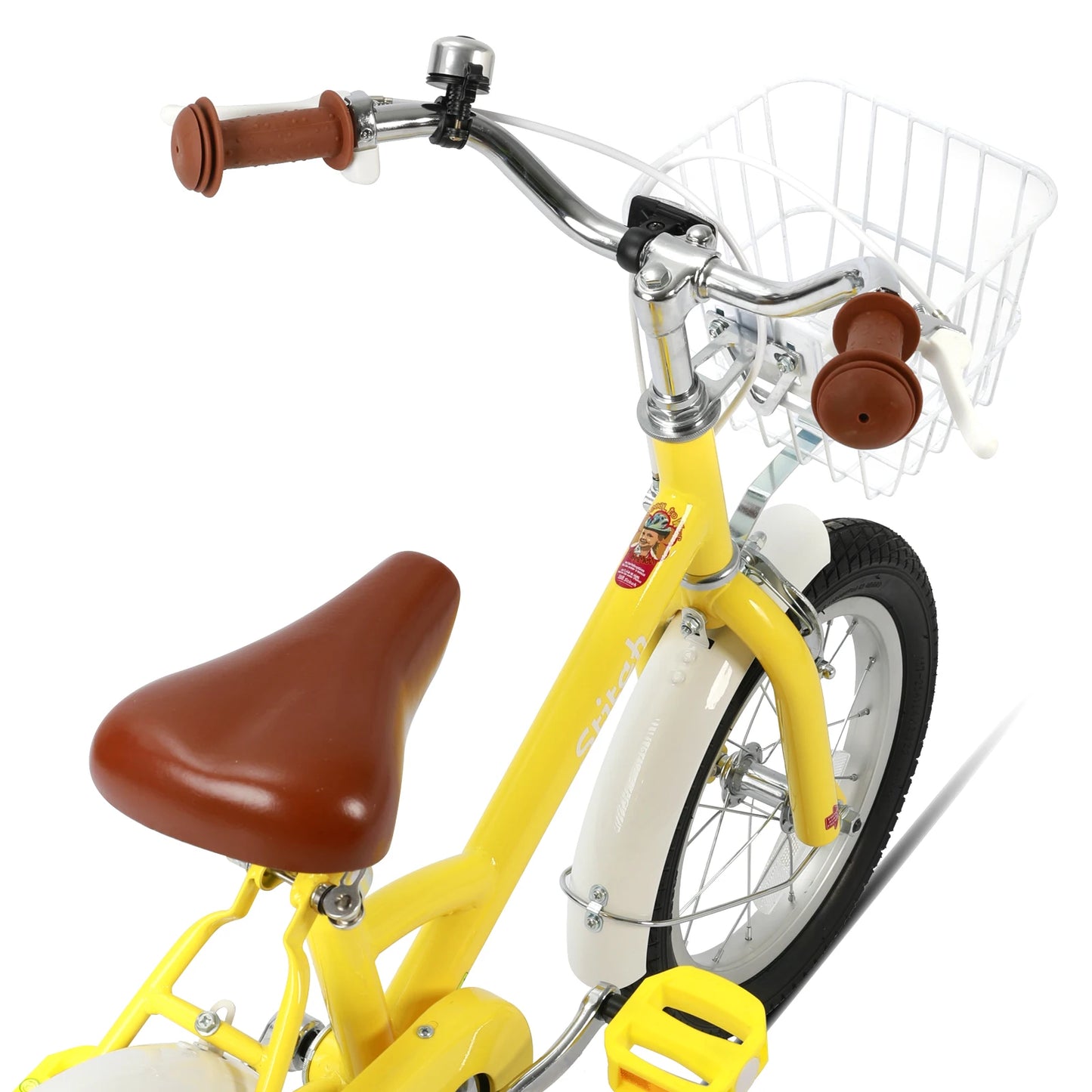 STITCH 12/16/18 Inch Children's Bike With Basket, Mudguards, Full Chain Case & Training Wheels, Kid's Gift