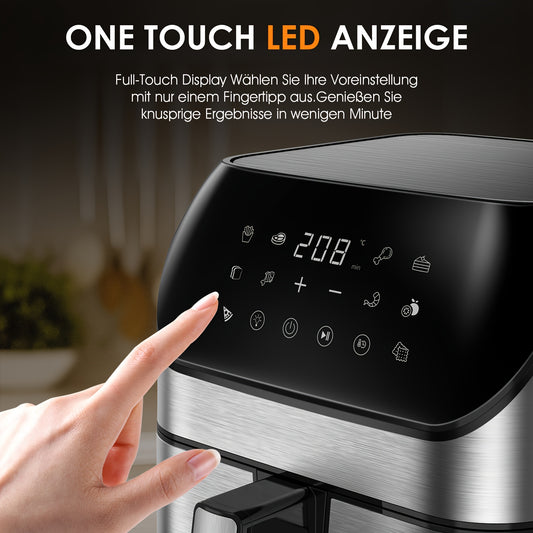 Friggitrice ad Aria 9L Oyajia con Finestra - Air Fryer 10-in-1 Acciaio Inox 304 da 1500W