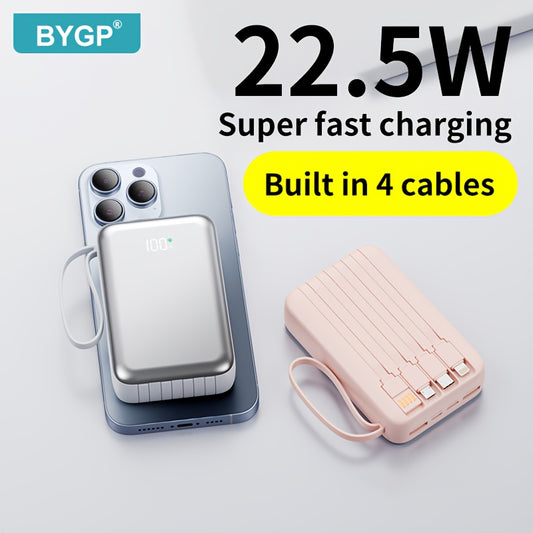 Power Bank 10000mAh/20000mAh Ricarica Rapida PD 20W QC 22.5W con Display LED e Cavi Integrati