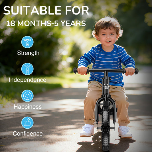 POBLON Balance Bike, 2025 Newest Toddler Balance Bike for 2-5 Years Old Boys & Girls, No Pedal Kids Bicycle Toys, Tool-Free Adjustment, EVA Foam Tires Lightweight 7.8 lbs, Gift for Birthday & Christmas & New Year, White/Pink/