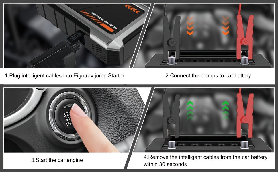 Avviatore Emergenza Auto 12000mAh 6000A con Compressore Aria 150PSI - Jump Starter Power Bank 12V con Display LCD per Auto e Moto