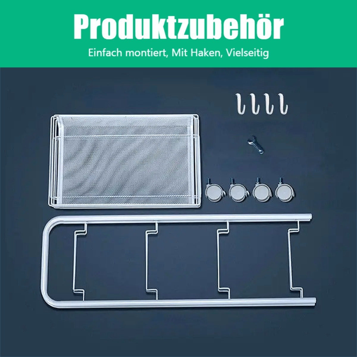 Carrello 4 Ripiani con Ruote Girevoli 360° - Capacità 40kg - Ripiani Regolabili per Cucina Bagno Ufficio