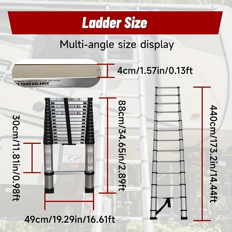 Scala Telescopica Pieghevole 3.8m in Acciaio Inox - Portata 150kg Brstheco