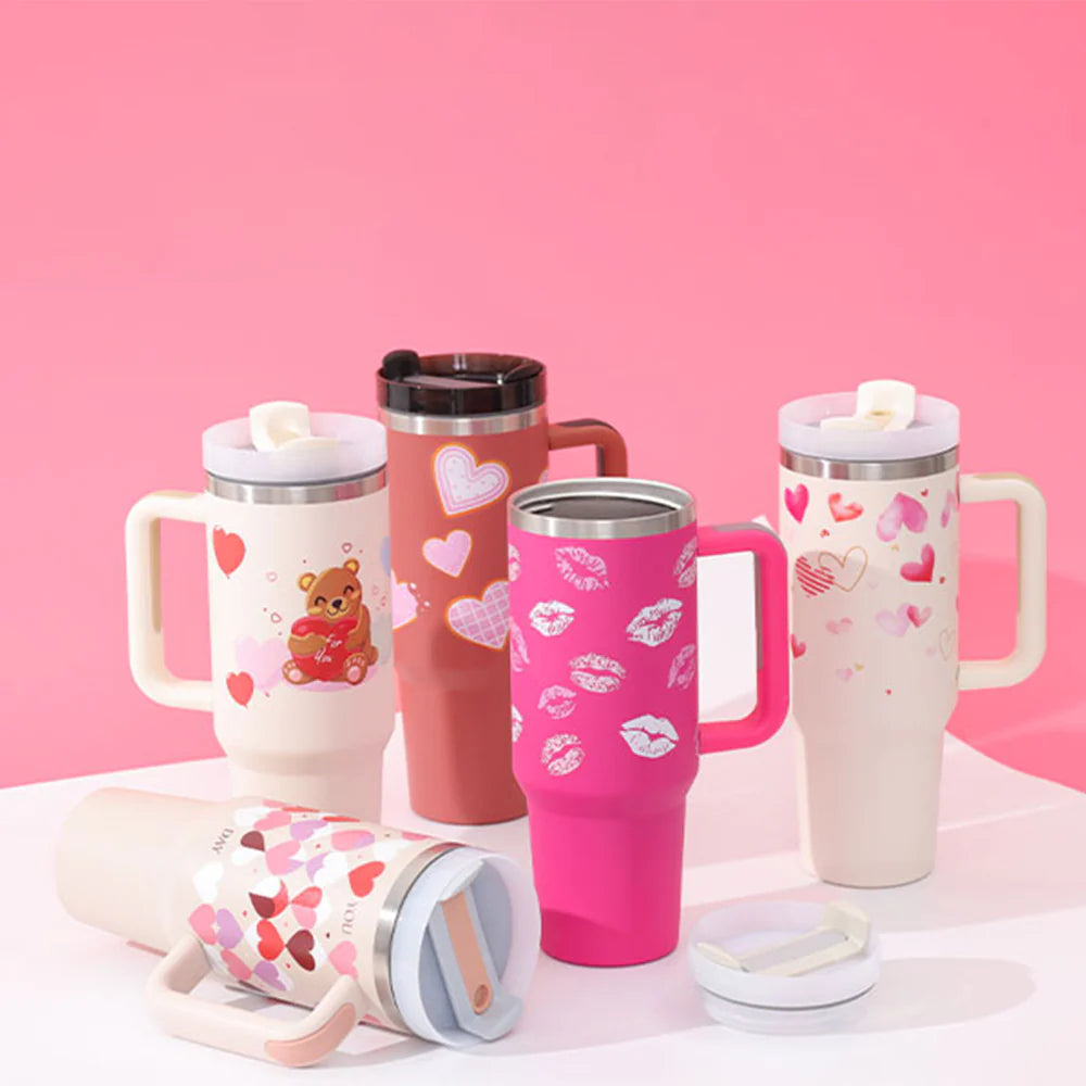 Stainless Steel Spill Proof Vacuum Coffee Cup Tumbler With Lid Tapered Mug Gifts For Valentine Lover