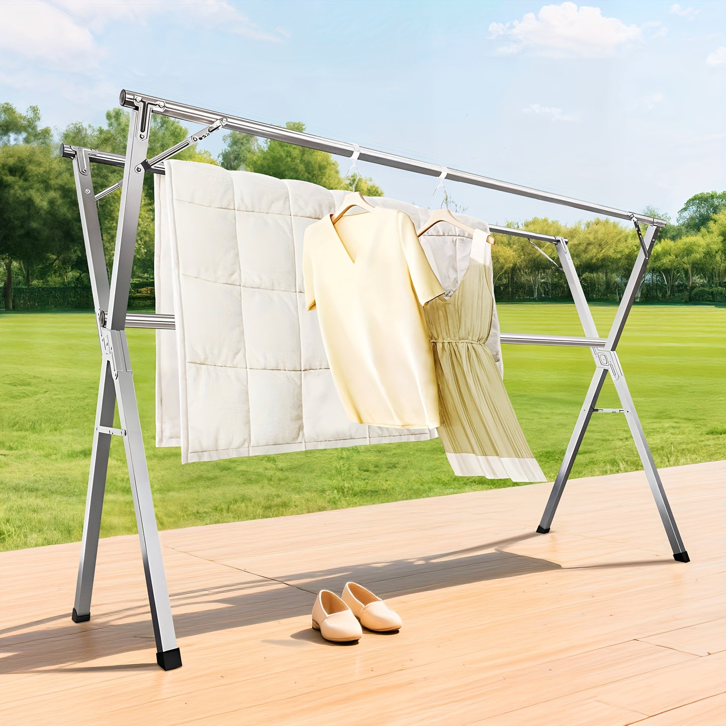 Stendibiancheria Pieghevole 160cm in Acciaio Inox - Senmeo