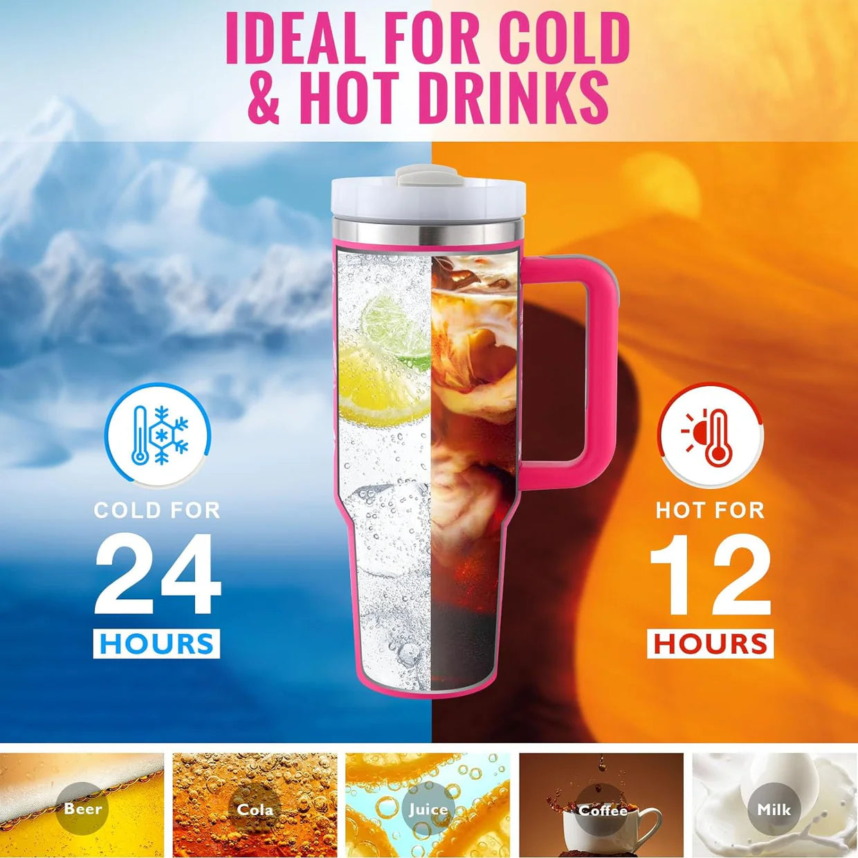 Stainless Steel Spill Proof Vacuum Coffee Cup Tumbler With Lid Tapered Mug Gifts For Valentine Lover