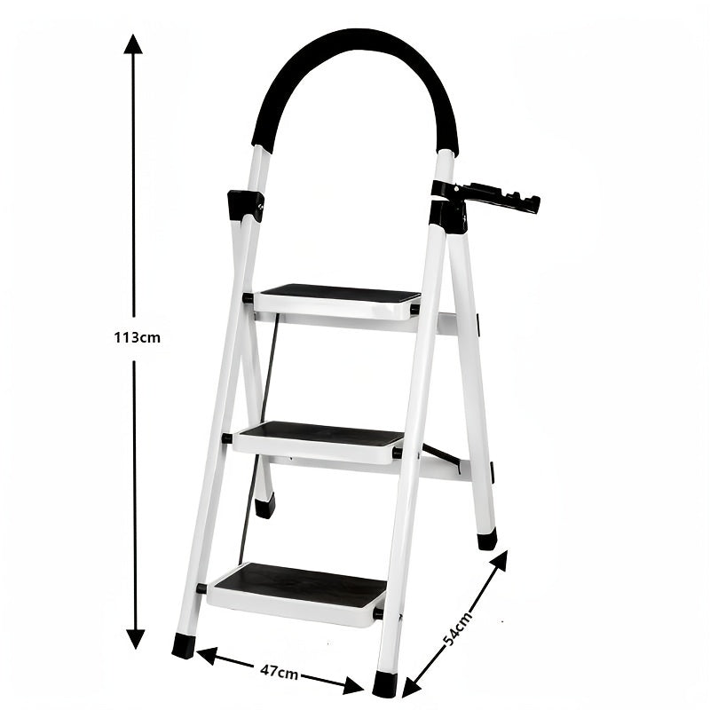 Scala Pieghevole 3-6 Gradini in Metallo | Antiscivolo, Robusta e Portatile per Casa e Officina