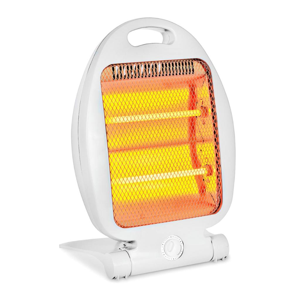Termoventilatore al Quarzo 800W con 2 Elementi Riscaldanti e Base Anti-Ribaltamento