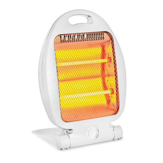 Termoventilatore al Quarzo 800W con 2 Elementi Riscaldanti e Base Anti-Ribaltamento
