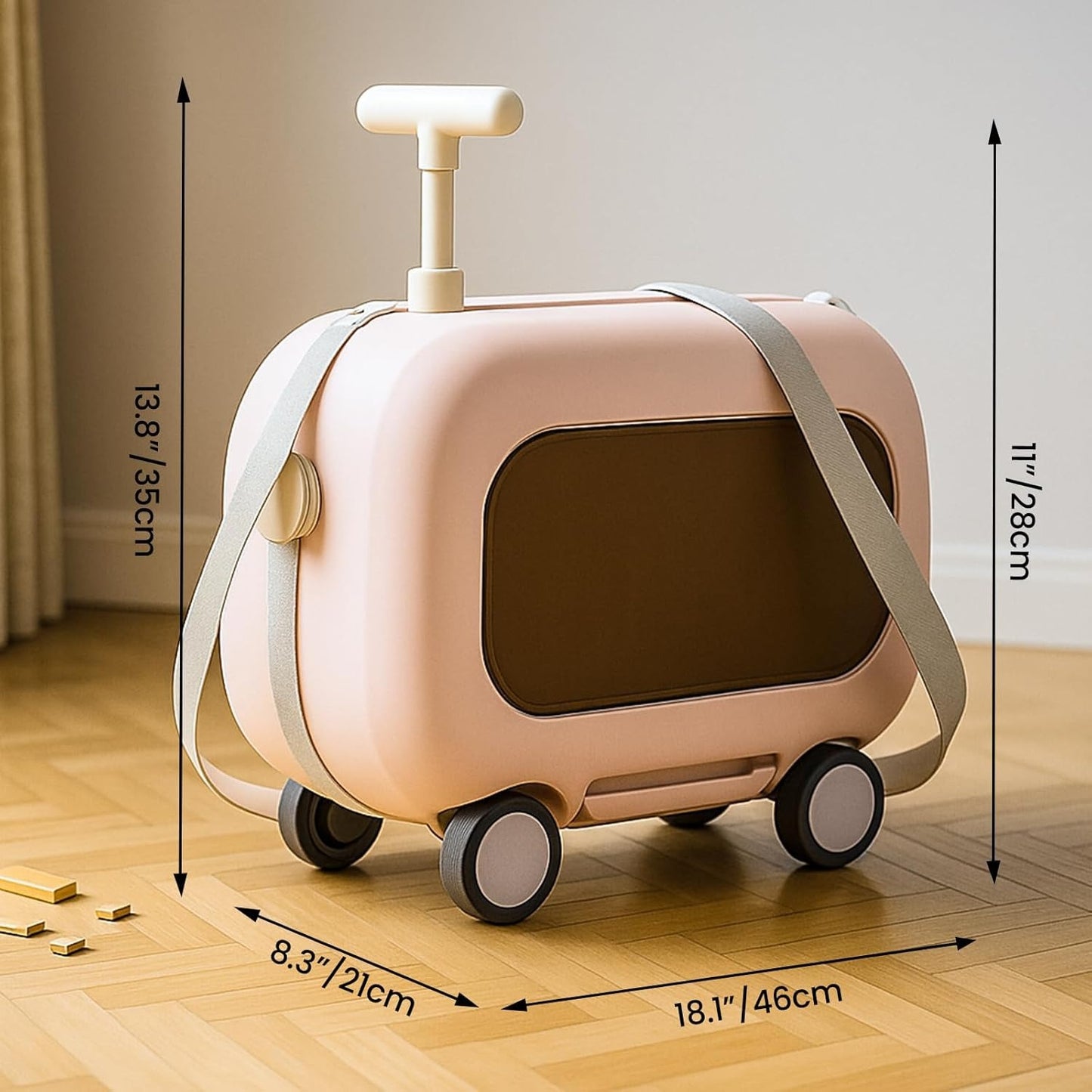 Trolley Bagaglio a Mano 16 Pollici Rigido con Ruote Girevoli - Valigia da Cabina