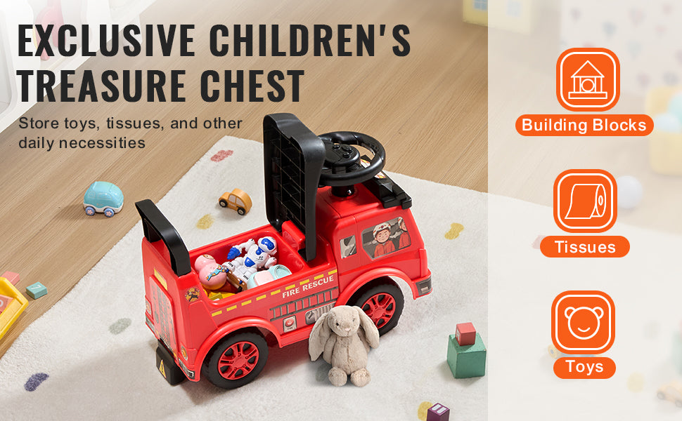 SucceBuy Ride On Push Car Kids Ride On Car con volante musicale e portaoggetti sotto il sedile per i più piccoli dai 3 ai 12 anni Ride Racer